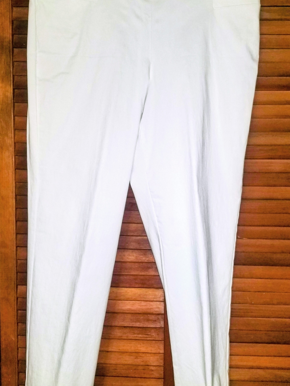 Kim Rogers White Ankle-Length Pull-On Pants